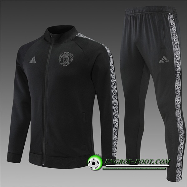 Ensemble Survetement de Foot - Veste Manchester Enfant United Noir 2022/2023