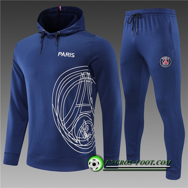 Ensemble Veste A Capuche Survetement Foot PSG Enfant Bleu 2022/2023