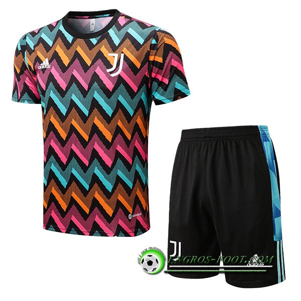 Ensemble Training T-Shirts + Shorts Juventus Clair/Orange/Rose 2022/2023