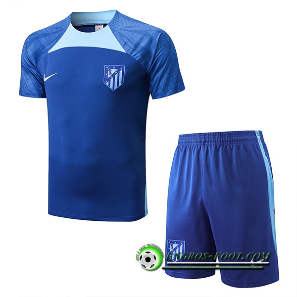 Ensemble Training T-Shirts + Shorts Atletico Madrid Bleu 2022/2023