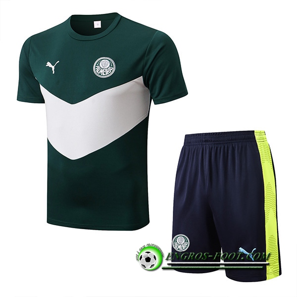 Ensemble Training T-Shirts + Shorts Palmeiras Vert/Blanc 2022/2023