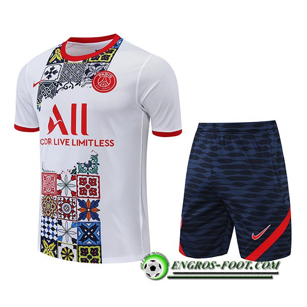 Ensemble Training T-Shirts + Shorts PSG Rouge/Blanc 2022/2023