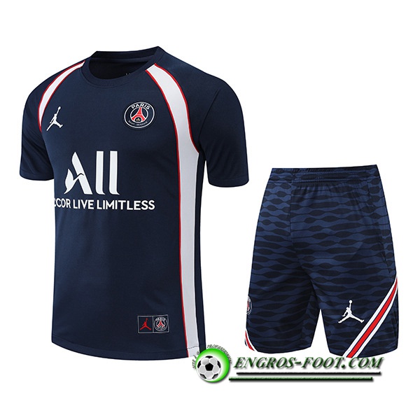 Ensemble Training T-Shirts + Shorts Jordan PSG Bleu Marin 2022/2023