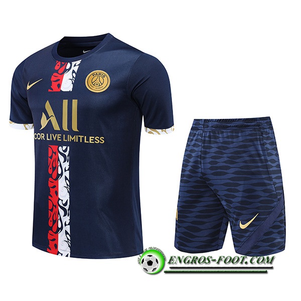 Ensemble Training T-Shirts + Shorts PSG Bleu Marin 2022/2023