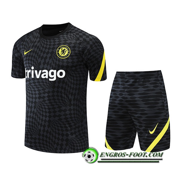 Ensemble Training T-Shirts + Shorts FC Chelsea Noir 2022/2023