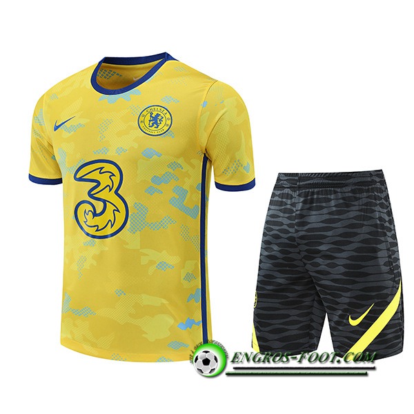 Ensemble Training T-Shirts + Shorts FC Chelsea Jaune 2022/2023