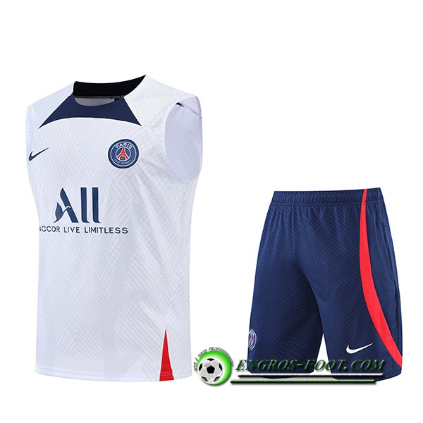 Ensemble Training Debardeur + Shorts PSG Bleu/Blanc 2022/2023