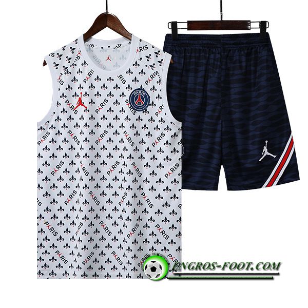 Ensemble Training Debardeur + Shorts Jordan PSG Blanc 2022/2023