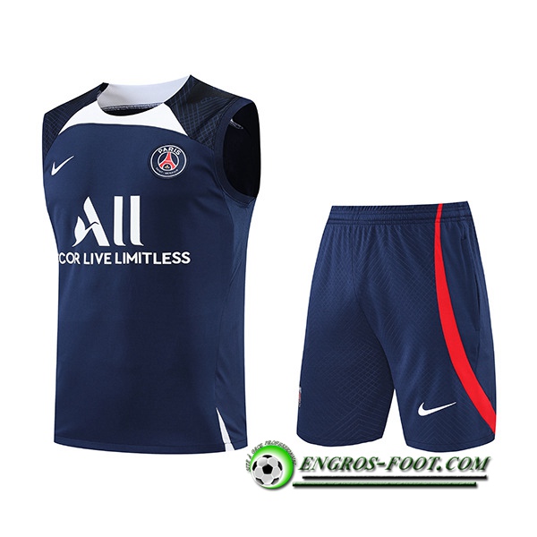 Ensemble Training Debardeur + Shorts PSG Bleu Marin/Noir 2022/2023