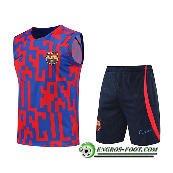 Ensemble Training Debardeur + Shorts FC Barcelone Rouge/Bleu 2022/2023