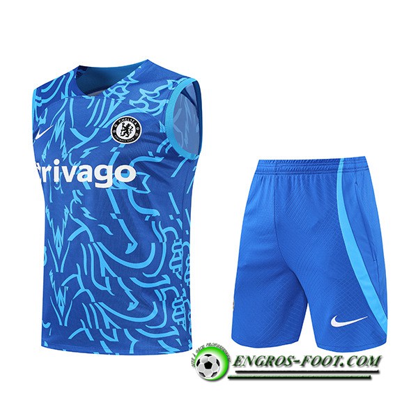 Ensemble Training Debardeur + Shorts FC Chelsea Pattern Bleu 2022/2023