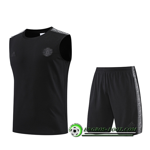 Ensemble Training Debardeur + Shorts Manchester United Noir 2022/2023