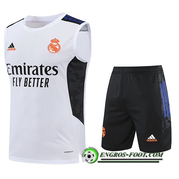 Ensemble Training Debardeur + Shorts Real Madrid Blanc/Noir 2022/2023