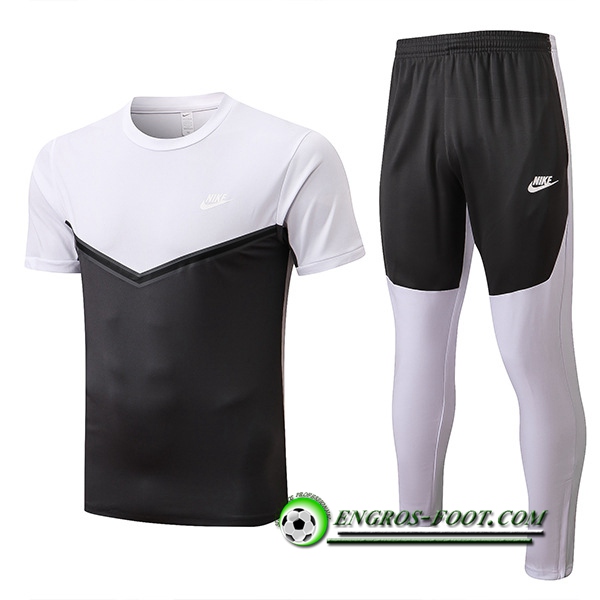 Ensemble Training T-Shirts + Pantalon Nike Blanc/Noir 2022/2023