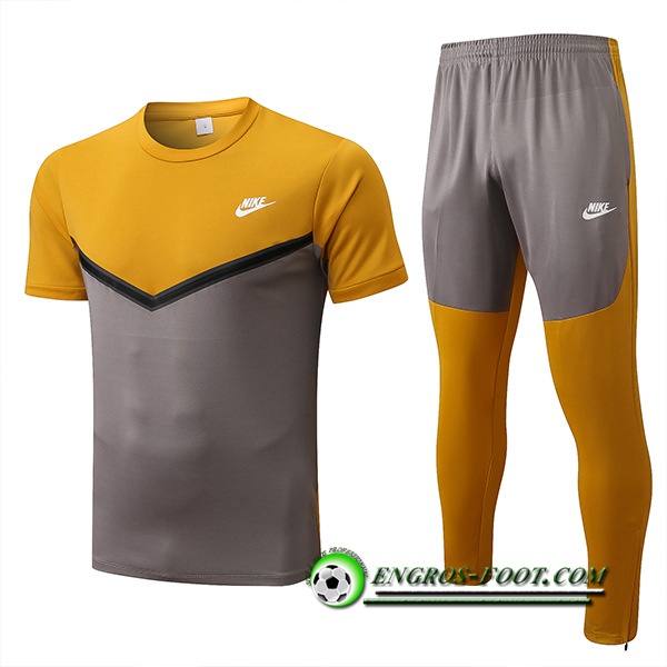 Ensemble Training T-Shirts + Pantalon Nike Gris/Jaune 2022/2023