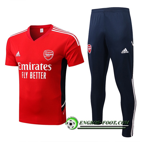 Ensemble Training T-Shirts + Pantalon Arsenal Rouge 2022/2023