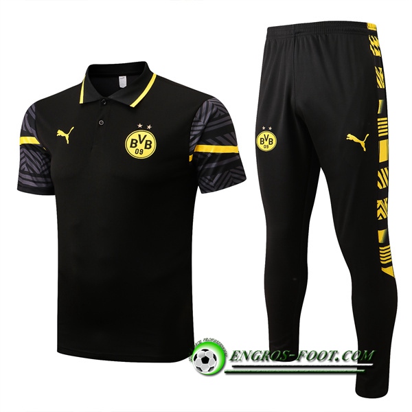 Ensemble Polo Foot Dortmund BVB Noir 2022/2023