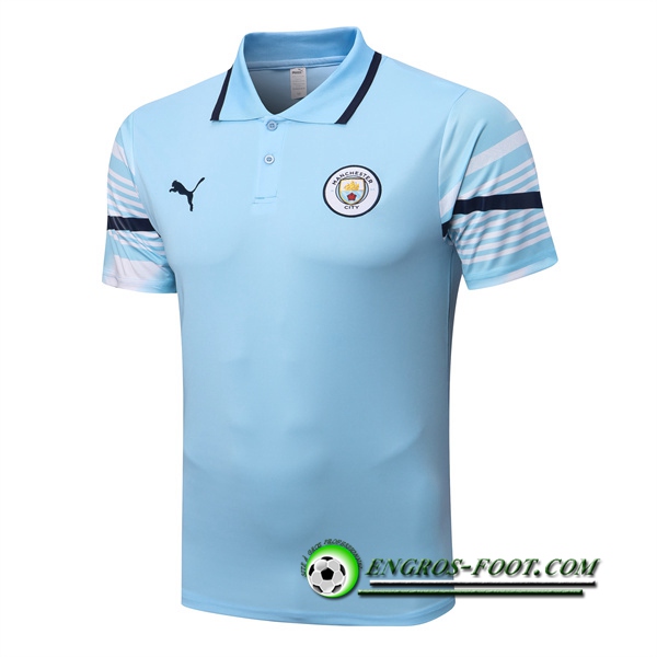 Polo Foot Manchester City Bleu Clair 2022/2023