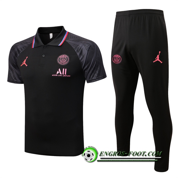 Ensemble Polo Foot Jordan PSG Noir/Gris 2022/2023