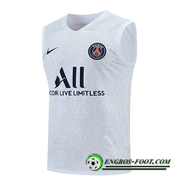 Training Debardeur PSG Blanc/Gris 2022/2023