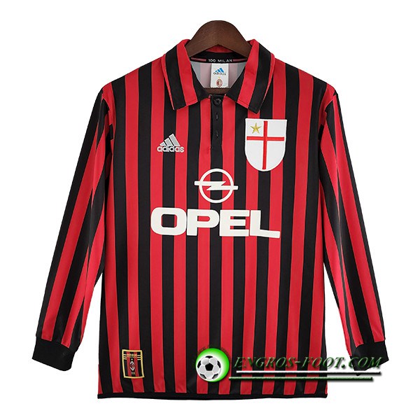 Maillot de Foot Milan AC Retro Domicile Manches Longues 1999/2000