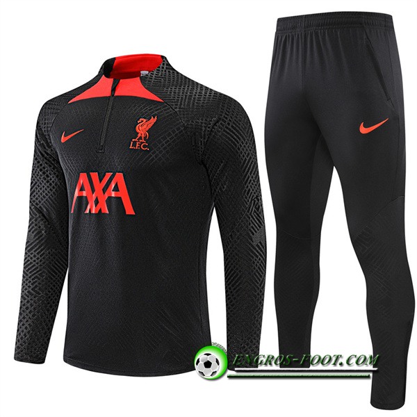 Ensemble Survetement de Foot FC Liverpool Noir/Rouge 2022/2023