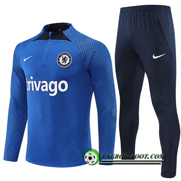 Ensemble Survetement de Foot FC Chelsea Bleu/Noir 2022/2023