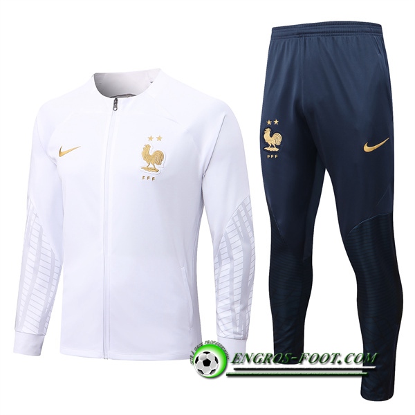 Ensemble Survetement de Foot - Veste France Blanc 2022/2023