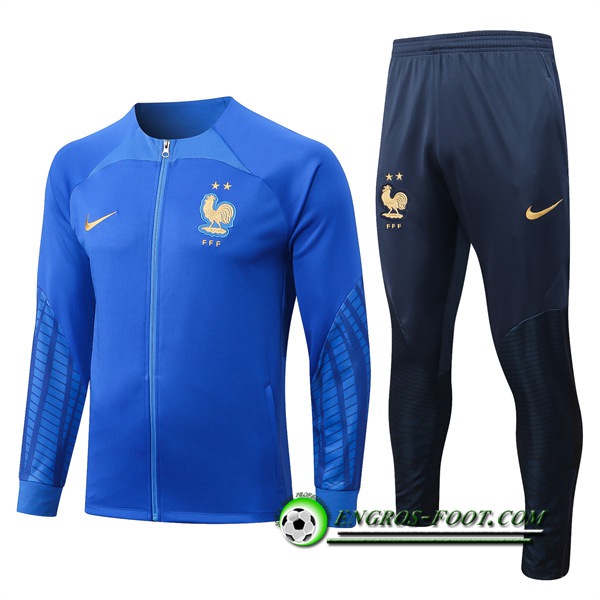 Ensemble Survetement de Foot - Veste France Bleu 2022/2023