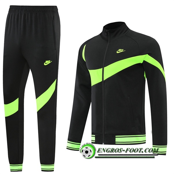 Ensemble Survetement de Foot - Veste Nike Noir/Vert 2022/2023