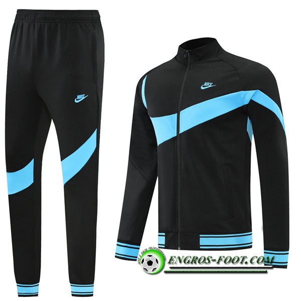 Ensemble Survetement de Foot - Veste Nike Noir/Bleu 2022/2023