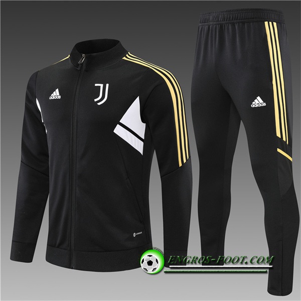 Ensemble Survetement de Foot - Veste Juventus Enfant Noir/Blanc 2022/2023