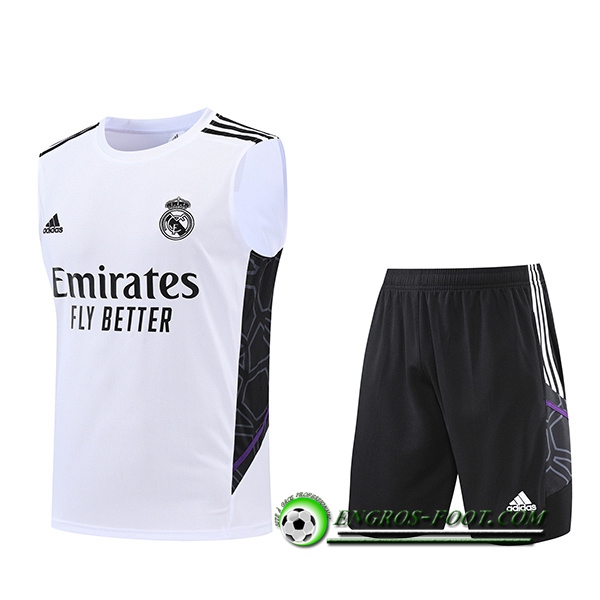 Ensemble Training Debardeur + Shorts Real Madrid Blanc 2022/2023