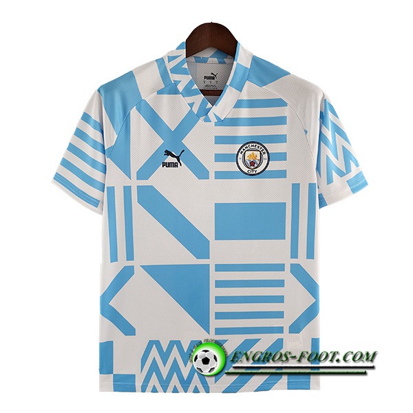 Training T-Shirts Manchester City Blanc/Bleu 2022/2023