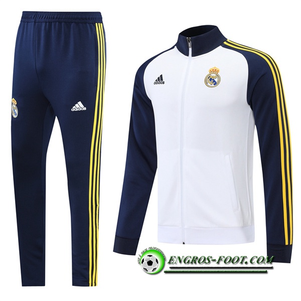 Ensemble Survetement de Foot - Veste Real Madrid Blanc/Bleu Marin 2022/2023