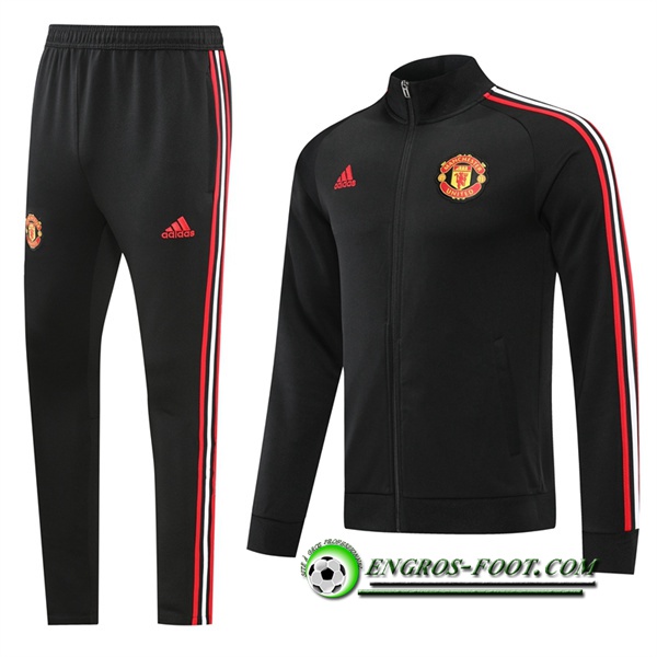 Ensemble Survetement de Foot - Veste Manchester United Noir 2022/2023