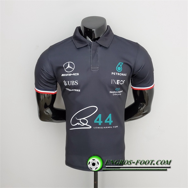 Polo F1 Mercedes Benz Noir #44 HAMILTON 2022