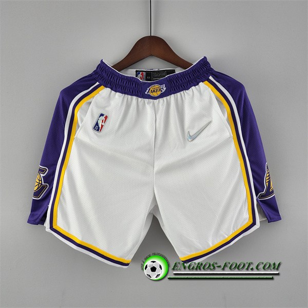 Shorts NBA Los Angeles Lakers Blanc 75th Anniversary