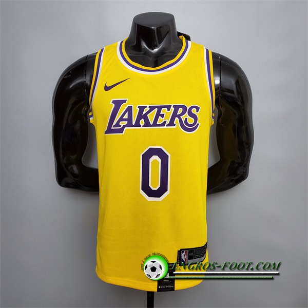 Maillot Los Angeles Lakers (Kuzma #0) Jaune Encolure Ronde Commemorative Edition