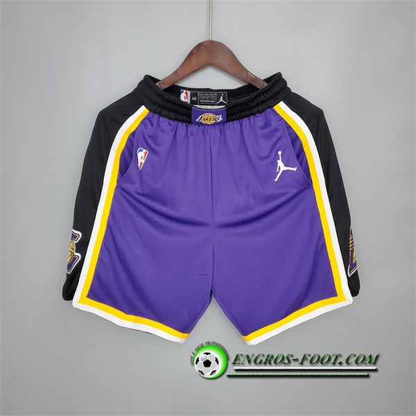 Shorts NBA Los Angeles Lakers Pourpre/Noir Side