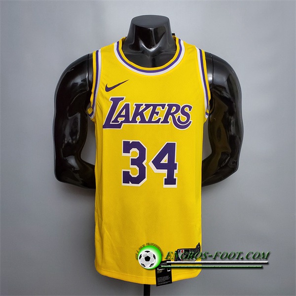 Maillot Los Angeles Lakers (O'Neal #34) Jaune Encolure Ronde