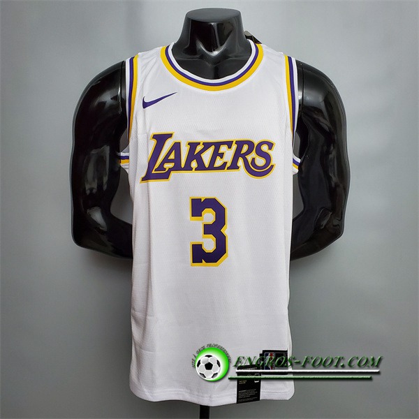 Maillot Los Angeles Lakers (Davis #3) Blanc Encolure Ronde