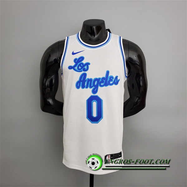 Maillot Los Angeles Lakers (Westbrook #0) Blanc Latin Night (High Head)