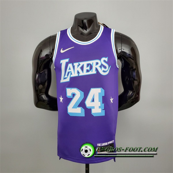 Maillot Los Angeles Lakers (Bryant #24) Pourpre 75th Anniversary City Edition