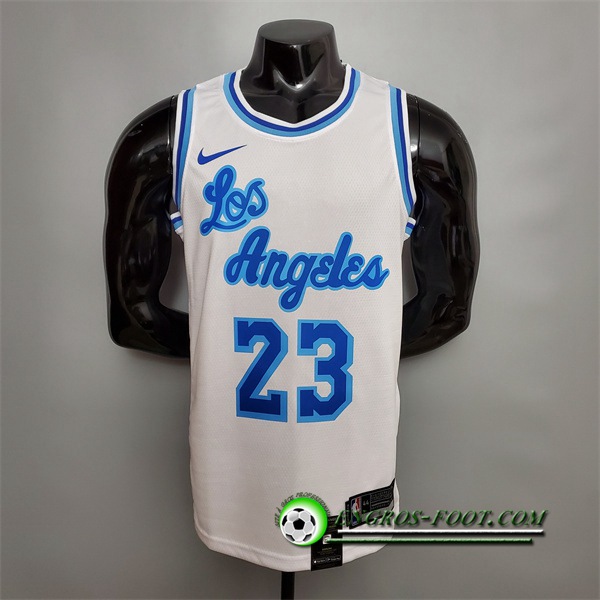 Maillot Los Angeles Lakers (James #23) Blanc Retro Night