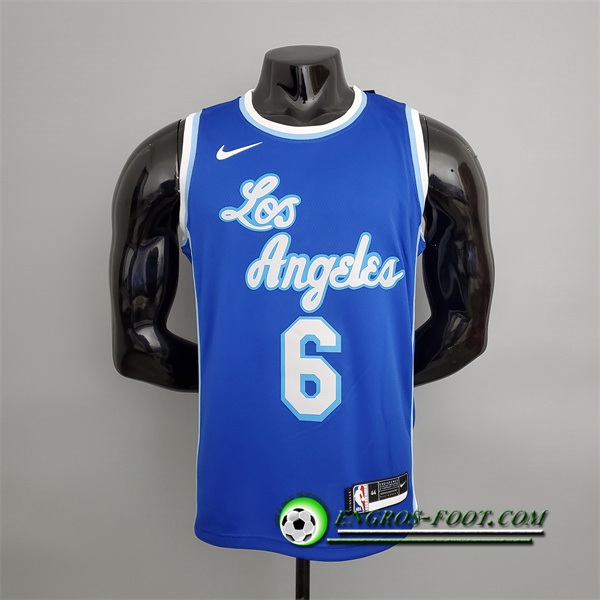 Maillot Los Angeles Lakers (James #6) Bleu Latin Night (High Head)