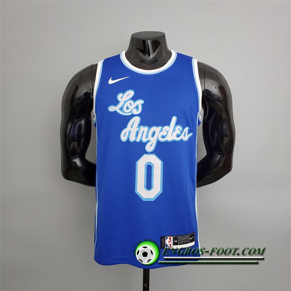 Maillot Los Angeles Lakers (Westbrook #0) Bleu Latin Night (High Head)