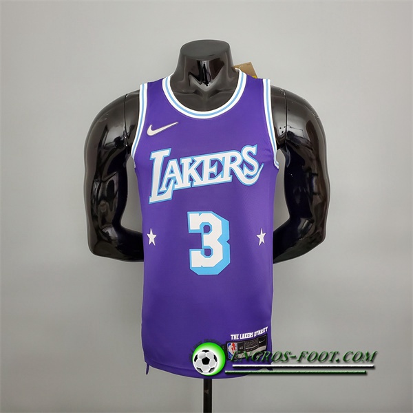 Maillot Los Angeles Lakers (Davis #3) Pourpre 75th Anniversary City Edition