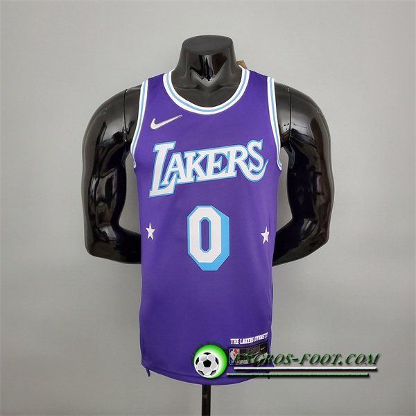 Maillot Los Angeles Lakers (Westbrook #0) Pourpre 75th Anniversary City Edition