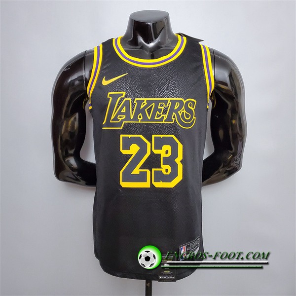 Nouveau Maillot Los Angeles Lakers (James #23) Noir